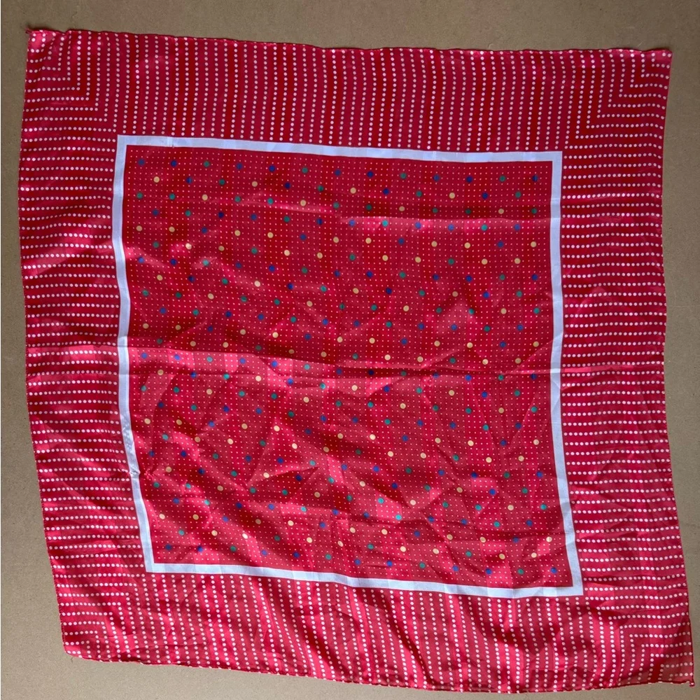 Red Polka Dot Patterned Scarf